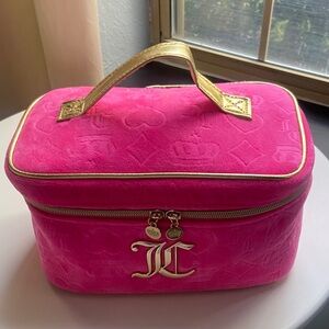 Juicy Couture Pink Cosmetic Bag with Gold Accents
